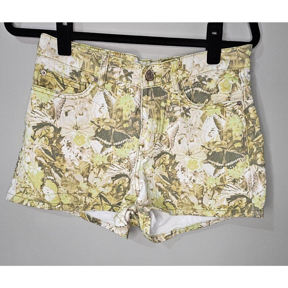Urban Outfitters BDG‎ Denim Shorts Size 28 Butterfly Botanical Print 3" Inseam